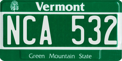 VT license plate NCA532