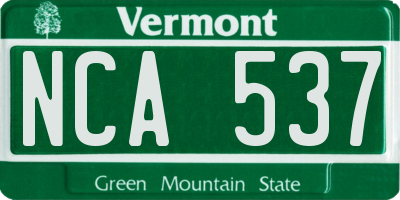 VT license plate NCA537