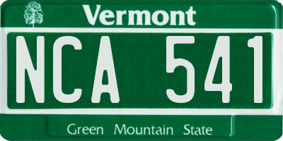 VT license plate NCA541