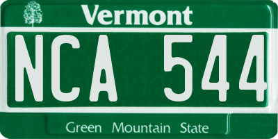 VT license plate NCA544