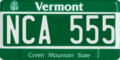 VT license plate NCA555