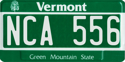 VT license plate NCA556