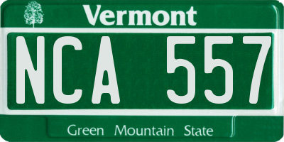VT license plate NCA557