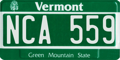 VT license plate NCA559