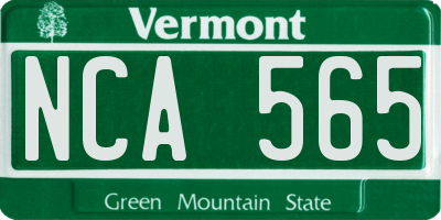 VT license plate NCA565