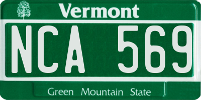 VT license plate NCA569