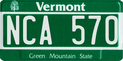 VT license plate NCA570