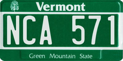 VT license plate NCA571
