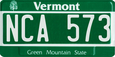 VT license plate NCA573