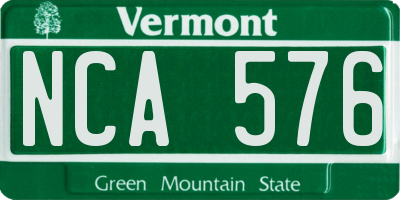VT license plate NCA576