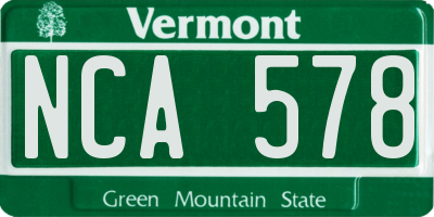 VT license plate NCA578