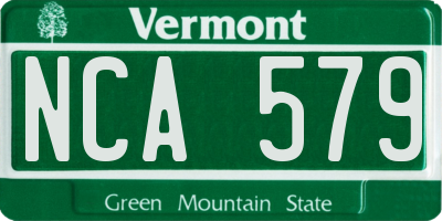 VT license plate NCA579