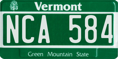 VT license plate NCA584