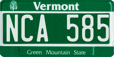 VT license plate NCA585