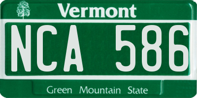 VT license plate NCA586