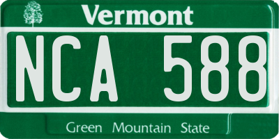 VT license plate NCA588