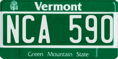 VT license plate NCA590