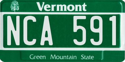 VT license plate NCA591