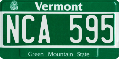 VT license plate NCA595