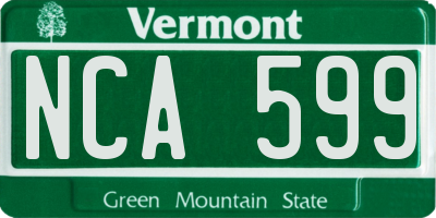 VT license plate NCA599