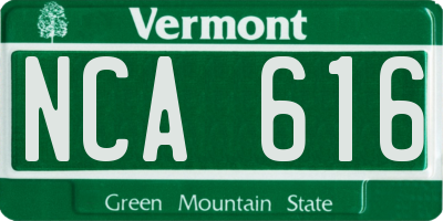 VT license plate NCA616