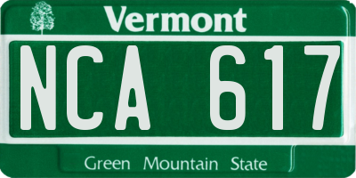 VT license plate NCA617