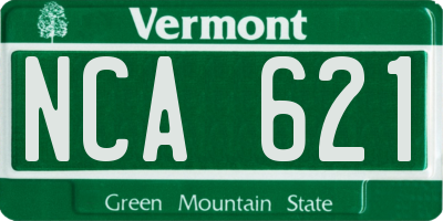 VT license plate NCA621