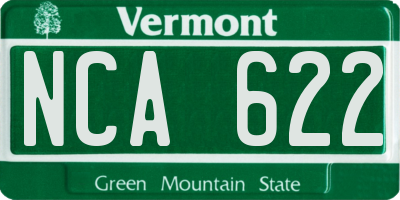 VT license plate NCA622