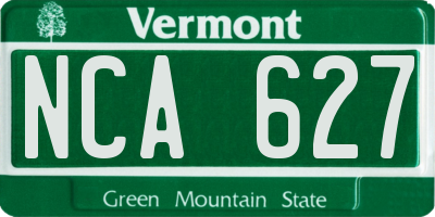 VT license plate NCA627