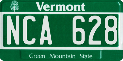 VT license plate NCA628