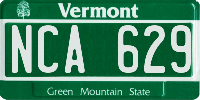 VT license plate NCA629