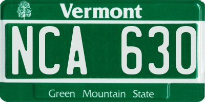VT license plate NCA630