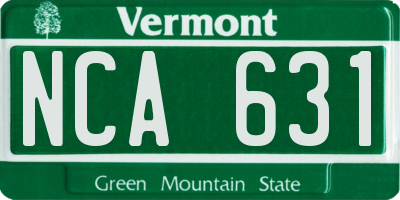 VT license plate NCA631