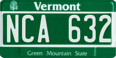 VT license plate NCA632