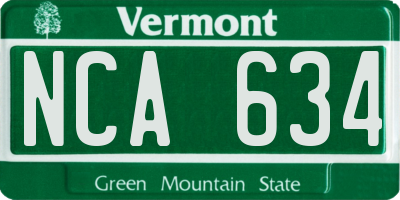 VT license plate NCA634