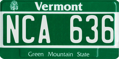 VT license plate NCA636