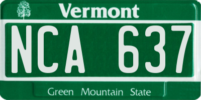 VT license plate NCA637