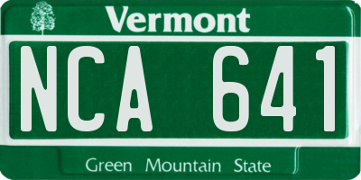 VT license plate NCA641