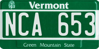 VT license plate NCA653