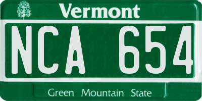 VT license plate NCA654