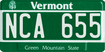 VT license plate NCA655