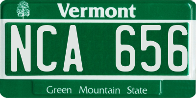 VT license plate NCA656
