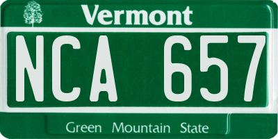 VT license plate NCA657