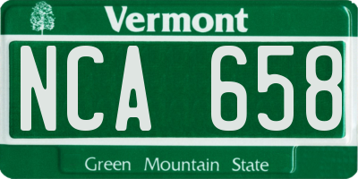 VT license plate NCA658