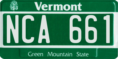VT license plate NCA661