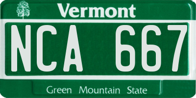VT license plate NCA667