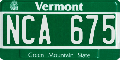 VT license plate NCA675