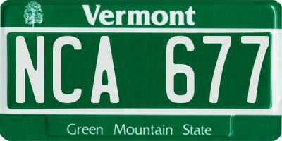 VT license plate NCA677