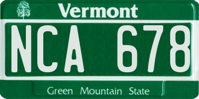 VT license plate NCA678