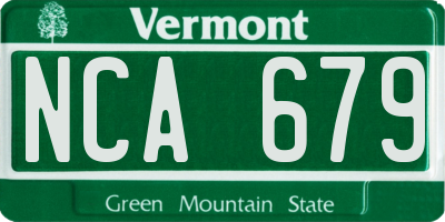 VT license plate NCA679